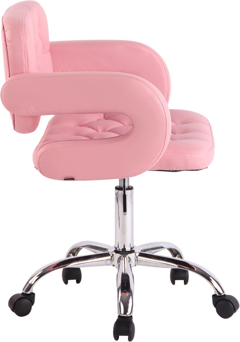 Beliani PRINCESS - Chaise de bureau - Rose - Similicuir