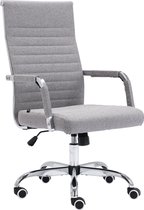 Bureaustoel Herberto - vergaderstoel - Light Grey - stof - ergonomisch - in hoogte verstelbaar - 46x49x106cm