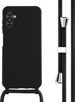 iMoshion Hoesje Geschikt voor Samsung Galaxy A14 (5G) / A14 (4G) Hoesje Met Koord - iMoshion Siliconen hoesje met koord - Zwart