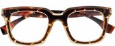 Noci Eyewear KCB027 leesbril Livia sterkte +2.50 Transparant beige - Tortoise - inclusief opbergpouch - Groot montuur