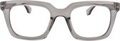 Noci Eyewear KCU027 leesbril Livia sterkte +2.00 Transparant grijs - inclusief opbergpouch - Groot montuur