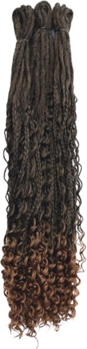 Dreadlocks DE Boho box 1b to medium auburn 10 stuks - Gehaakte dreadlocks - Dreadlocks single ended - Dreadlock extensions - Hair extensions - Dreadlock beads – Synthetisch haar