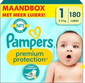 Pampers Premium Protection - Taille 1 (2kg - 5kg) - 180 Couches - Boîte Mensuelle