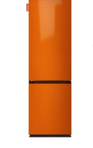 NUNKI LARGECOMBI-AORA Réfrigérateur Combi Bas, E, 198+66l, Orange Vif Brillant Tous Côtés