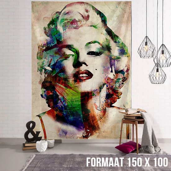 Allernieuwste.nl® Urban Loft Wandkleed Groot Wandtapijt Wanddecoratie Marilyn Monroe Minimalisme Muurkleed Tapestry - Kleur - 100 x 150 cm