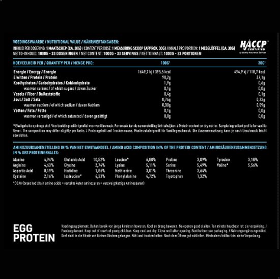 Pure. Egg Protein - Vanille - 1000g - lactosevrij - koemelkvrij- eiwitpoeder - aminozuren van Pure — afbeelding 2