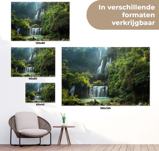 Affiche de jardin Cascade - Thaïlande - Jungle - 120x80 cm - Jardin