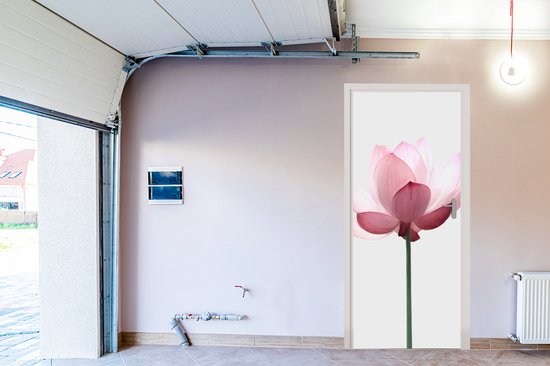 Deursticker Bloemen - Roze - Natuur - Botanisch - 95x215 cm - Deurposter