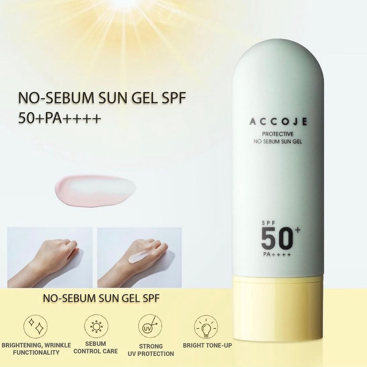 Goedkoopste Accoje - Protective No Sebum Sun Gel (SPF50 , PA ) - 50 ml