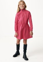 Basic Half Zip Sweater Jurk Meisjes - Warm Pink - Maat 146-152