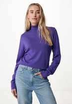 EMILY Basic Turtle Neck Knit Trui Dames - Paars - Maat XS