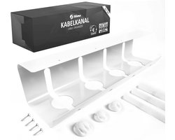 Stilemo Kabelgoot Bureau - Cable Management - Kabelhouder 43 CM - Kabel Organiser 5 KG Draagkracht - Wit