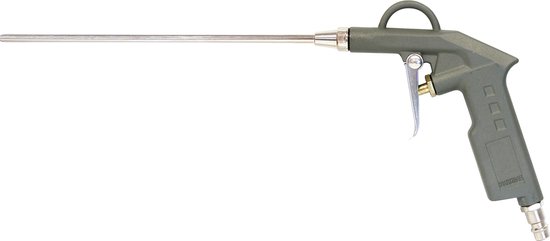 Grijs Carpoint blaaspistool met lange metalen bek en snelkoppeling.