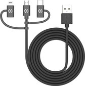 Celly USB3IN1BK, 1 m, USB A, Micro-USB B, USB 2.0, Noir
