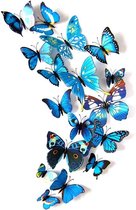 3d Muurdecoratie Vlinders 12 Stuk I Muurvlinders I Muurstickers Vlinder I Blauw