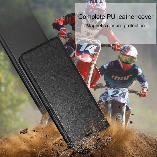 Coque Cadorabo Compatible avec Samsung Galaxy S23 PLUS en NUIT NOIRE - Coque de protection avec fermeture magnétique, fonction support et poche pour carte