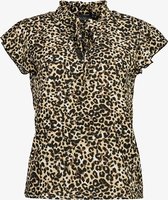 TwoDay dames blouse bruin met luipaardprint - Maat XS