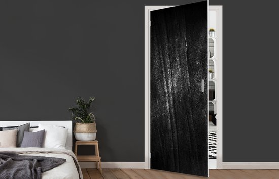 Deursticker Metaal print - Zwart - Glitter - 90x215 cm - Deurposter