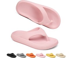 Geweo Badslippers - Teenslippers Dames - Antislip Zachte Zomer Slippers - Roze - Maat35/36