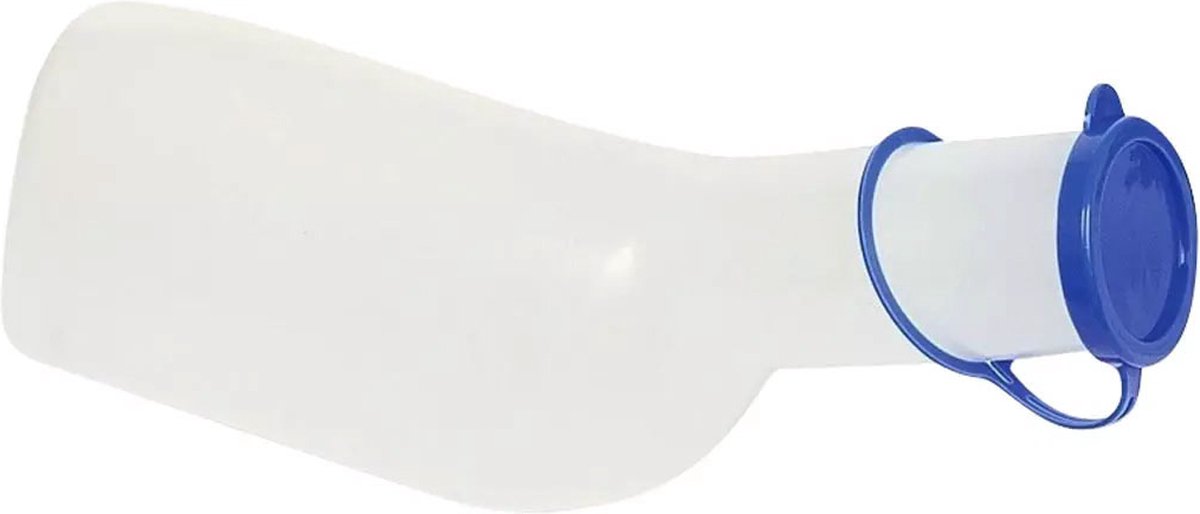 Goedkoopste Ampri - Urinaal voor mannen - 1 liter - melkwit kunststof plasfles/urinefles met deksel