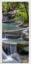 Deursticker Watervallen in het Aziatische Nationaal park Erawan - 90x205 cm - Deurposter