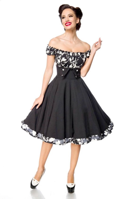 Belsira - Strapless Swing jurk - 3XL - Zwart