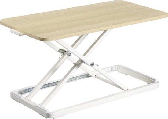 IVONO® Compacte Zit-Sta Bureau Verhoger in Hout - Ergonomische Desk Converter met 6 Verstelbare Hoogte-instellingen - Mobiele Inklapbare Laptop Tafel voor Flexibele Zit-Sta Werkplek - Geschikt voor Laptops tot 16 inch