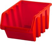 Opbergdozen, set van 33 stuks, rood, maat 2 (15,5 x 10 x 7 cm), nestbaar en stapelbaar, opbergsysteem voor werkplaats, kelder en garage