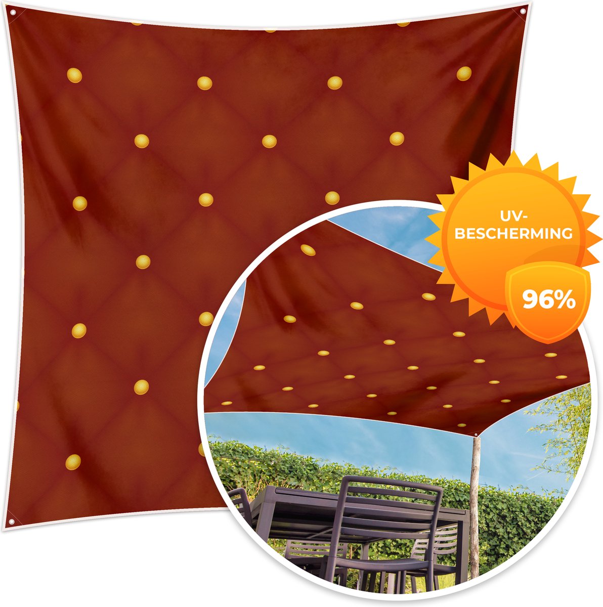 MuchoWow® - Schaduwdoek - Patronen - Kerst - Goud - Stippen - 96% UV-bestendig - Hoogwaard