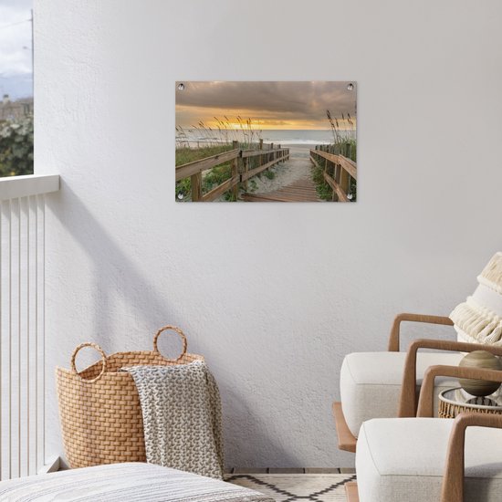 Décoration de jardin Plage - Mer - Dune - Allée - 60x40 cm - Poster de jardin - Toile de jardin - Poster extérieur