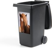 Container sticker IJslandse Paarden - Portret van een bruin IJslands paard - 40x60 cm - kliko sticker - weerbestendige containersticker