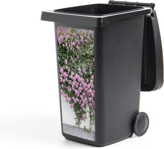 Container sticker Klimplant met roze bloemen - 44x98 cm - Kliko sticker
