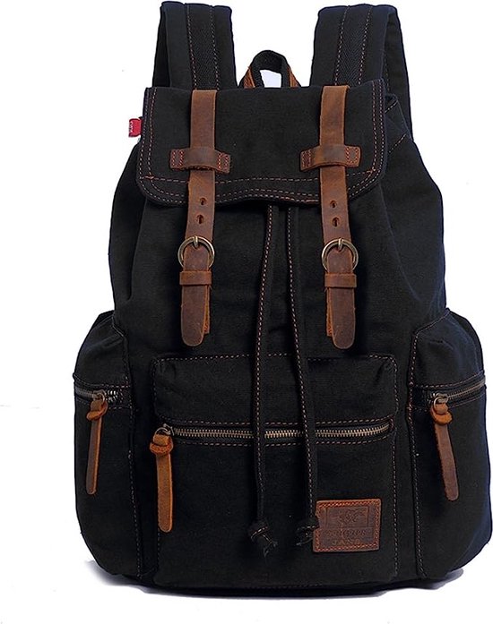 Sac à dos vintage en toile cirée pour ordinateur portable