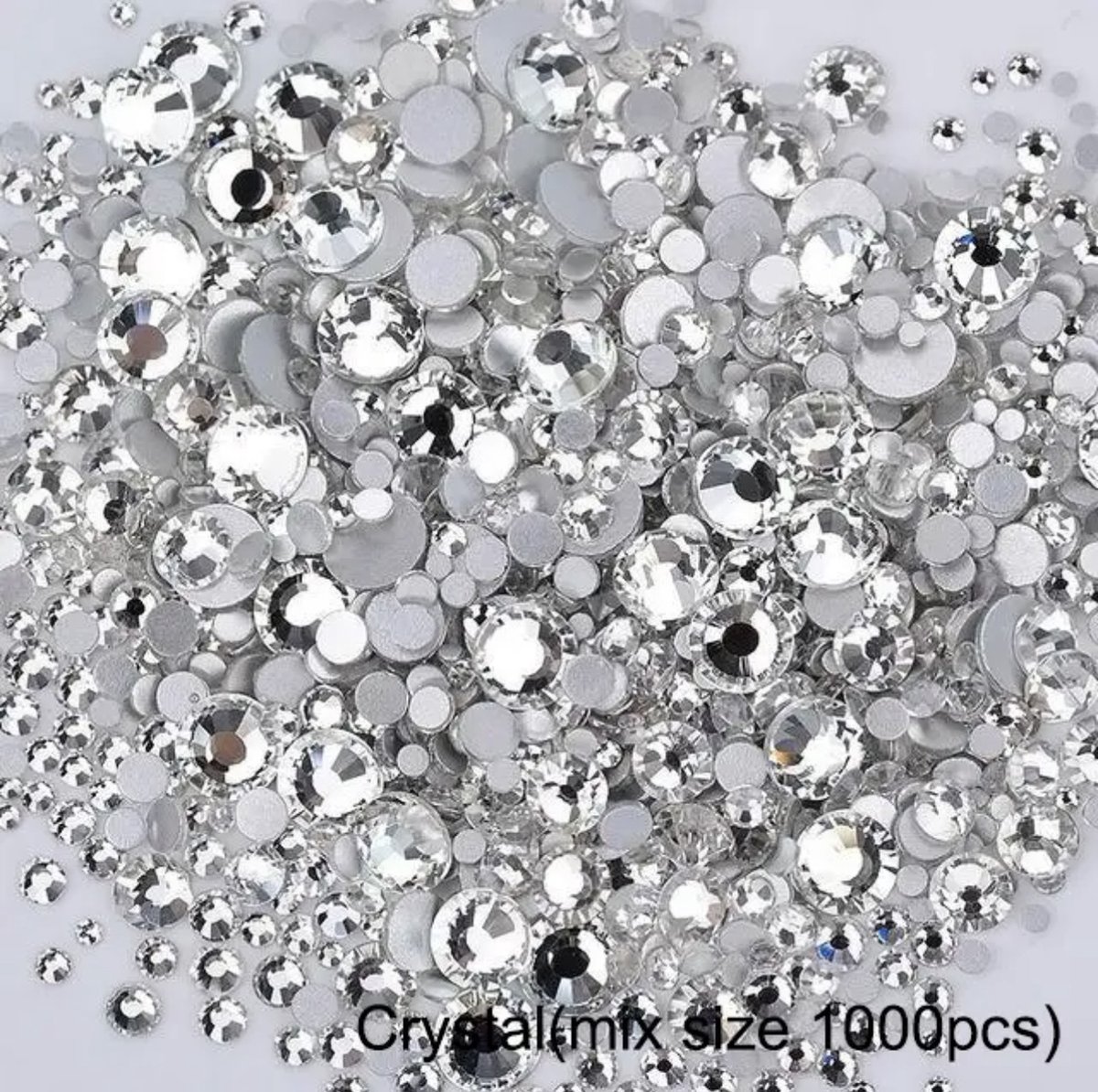 Goedkoopste Decoratieve steentjes - platte achterkant - Mix grote - 1000 stuks - Non-hotfix