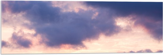 Acrylglas - Wolken met Roze Lucht - 90x30 cm Foto op Acrylglas (Wanddecoratie op Acrylaat)