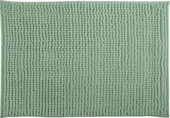 MSV Badkamerkleed/badmat tapijtje voor op de vloer - groen - 40 x 60 cm - Microvezel - anti slip