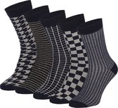 Apollo - Katoenen sokken casual print - Multi Zwart - 39/42 - 10-Pak - Heren sokken - Sokken heren 43 46 - Sokken heren