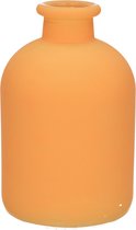 Jodeco Bloemenvaas Avignon - Fles model - glas - mat oranje - H17 x D11 cm