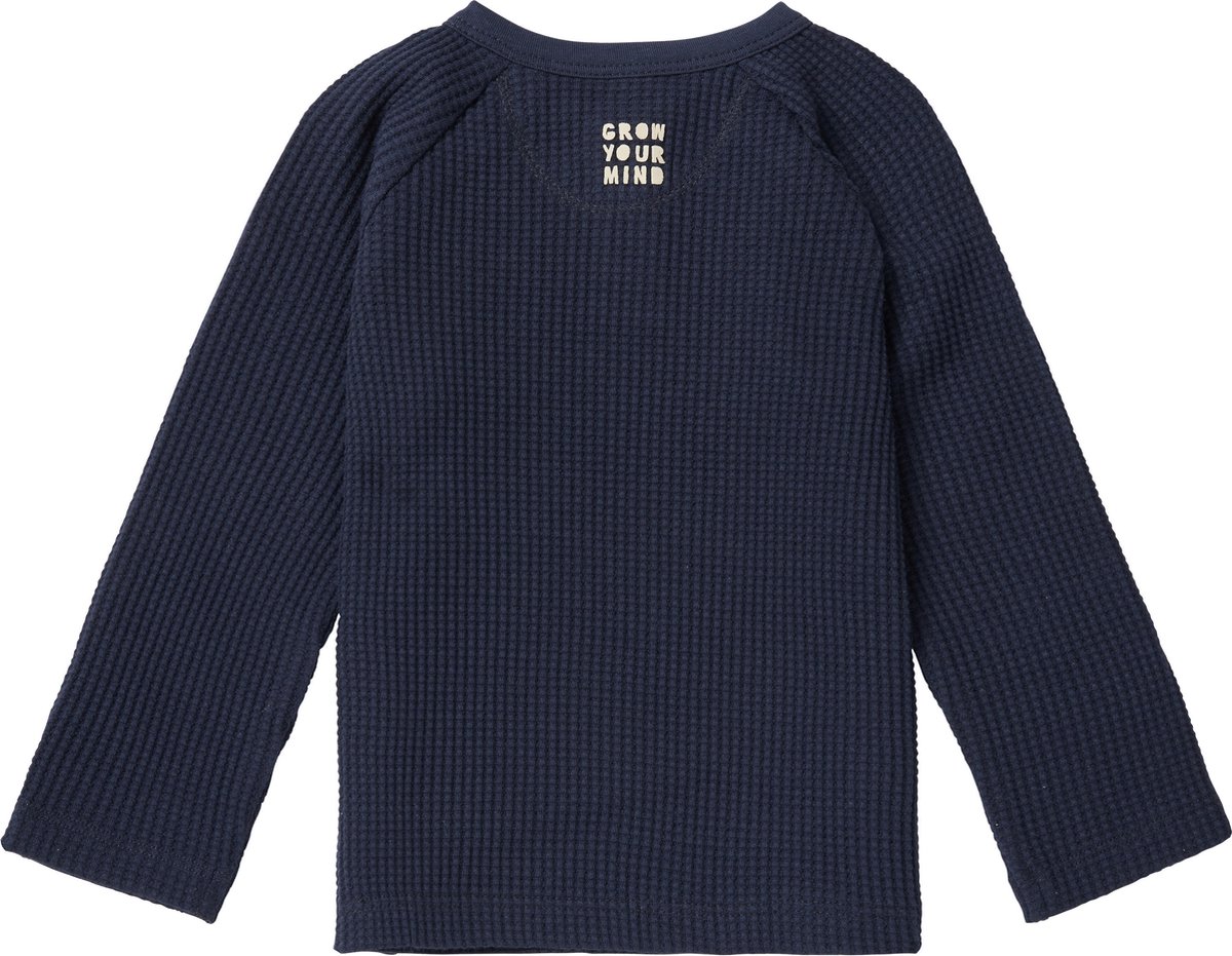 Noppies Huambo T-Shirt A Manica Lunga Per Bambino | Blu Latte Con Lettere, 100% Cotone, Taglia 62, Vestibilità Regolare