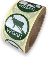 Vegan sticker - 250 Stuks - rond 25mm - voedseletiket - HACCP