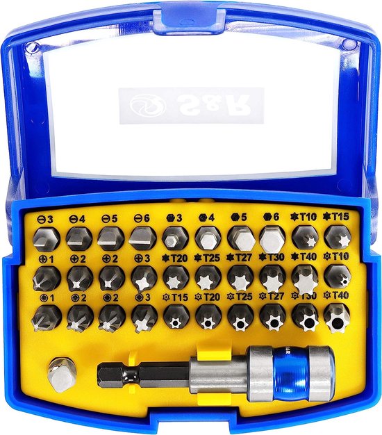 Schroefbitset 32-dlg., set bits in plastic doos | bol.com