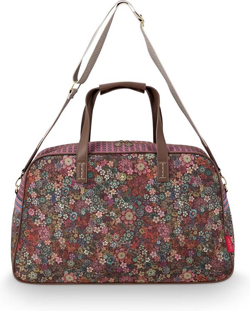 Pip Studio Tutti i Fiore Weekend Tas - Schoudertas - Roze - Vegan Imitatieleer - 33 Liter