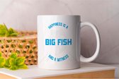 Mug Le Happiness est un gros poisson et un témoin - Poisson - Pêche - Cadeau - Cadeau - Temps Job - j'aime la pêche - Poisson - Pêche - J'aime la Pêche - Papa - Père - Père