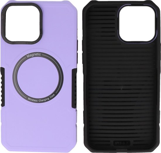 Hoesje Geschikt voor de iPhone 13 Pro Max - Schokbestendige Telefoonhoesje Geschikt voor MagSafe - Purple