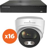 Camerabeveiliging 2K QHD - Sony 5MP - Set 16x Audio Dome - Wit - Buiten & Binnen - Met Nachtzicht - Incl. Recorder & App