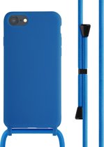 iMoshion Hoesje Geschikt voor iPhone SE (2022) / SE (2020) / 8 / 7 Hoesje Met Koord - iMoshion Siliconen hoesje met koord - Blauw