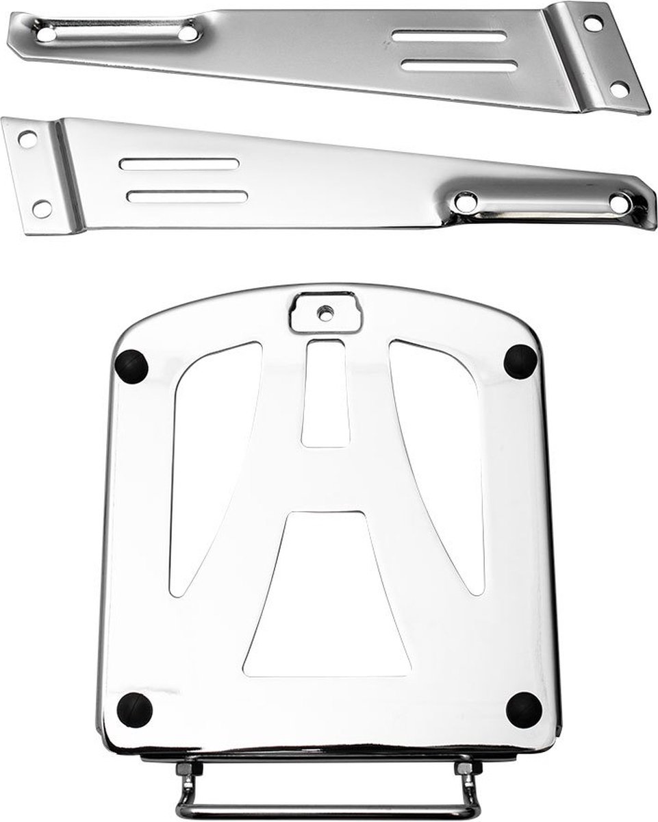 Shad Honda&hyosung&kawasaki&keeway Chromed Topkoffer Achtermontage Zilver