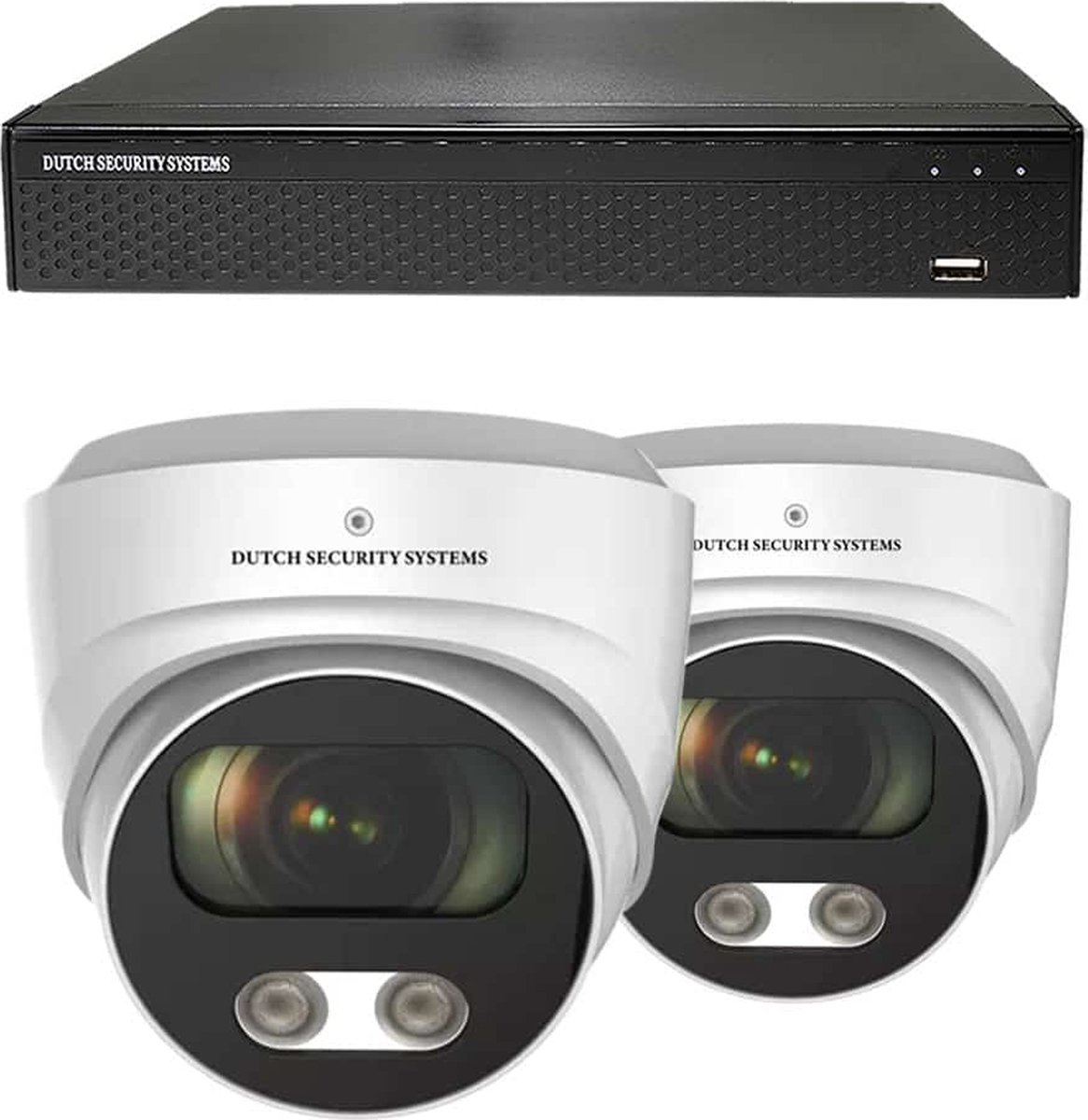 Beveiligingscamera 4K Ultra HD - Sony 8MP - Set 2x Dome - Wit - Buiten & Binnen - Met Nachtzicht - Incl. Recorder & App