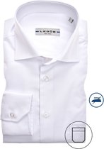 Ledub slim fit overhemd - wit twill - Strijkvrij - Boordmaat: 38