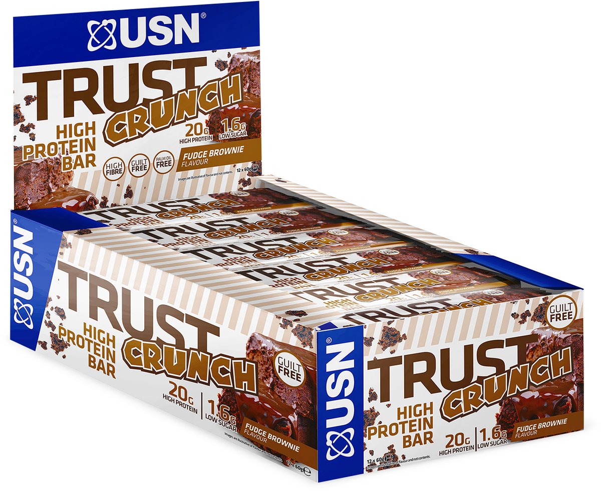 USN - Trust Crunch Protein Bar (Fudge Brownie - 12 x 60 gram) - Eiwitreep - Energiereep